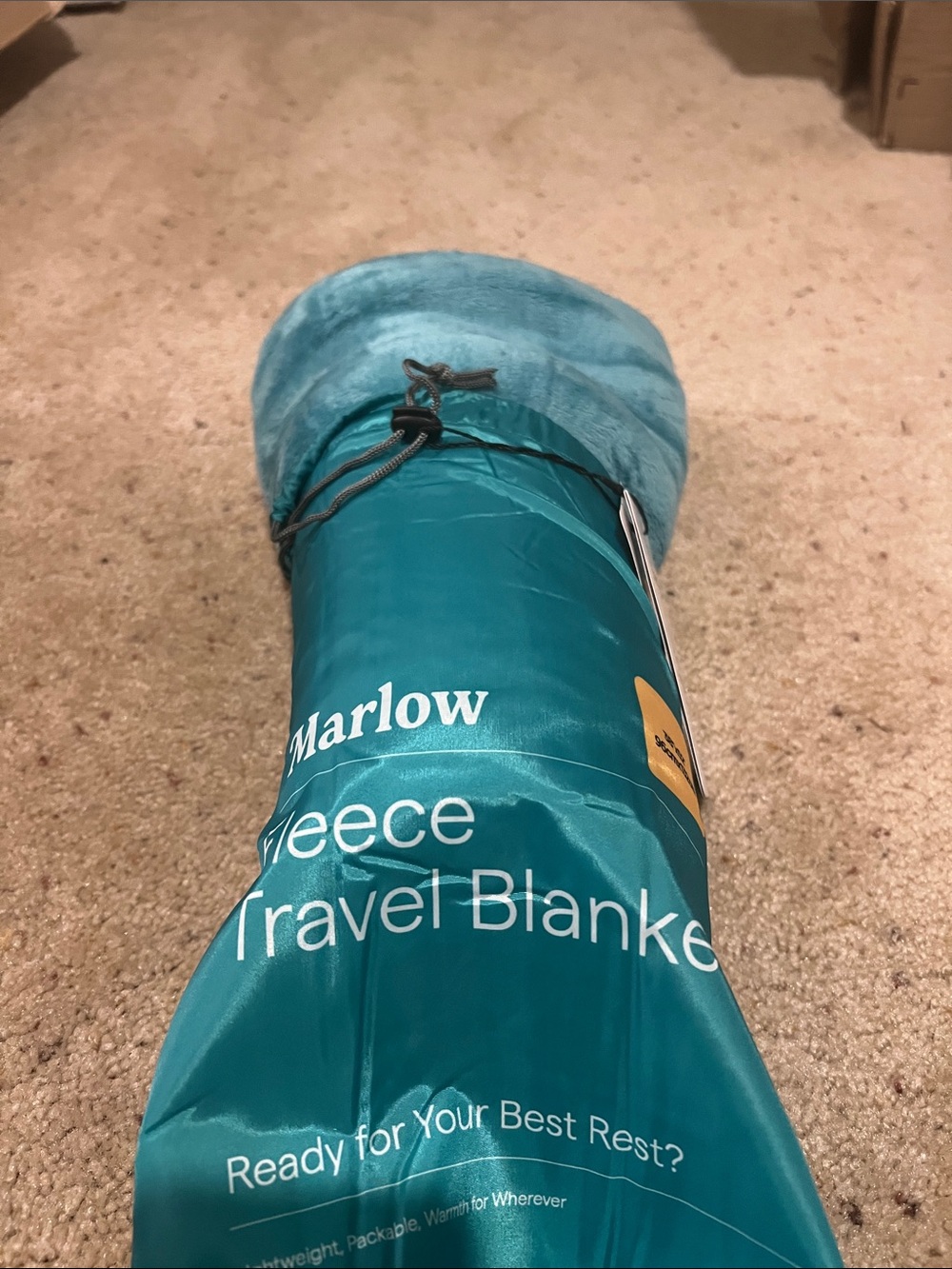 Brooklinen Marlow Teal Plush Fleece Travel Blanket (New)